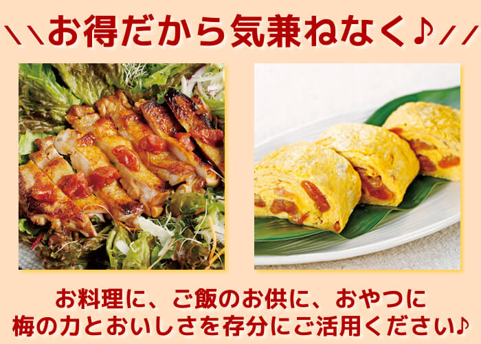 【B級梅干】多少のキズ。はん点がありますが、お味は変わらずおトクです!