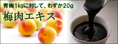 青梅1kgに対して、わずか20g【梅肉エキス】