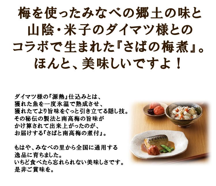 さばの旨味を南高梅が引き出しました。