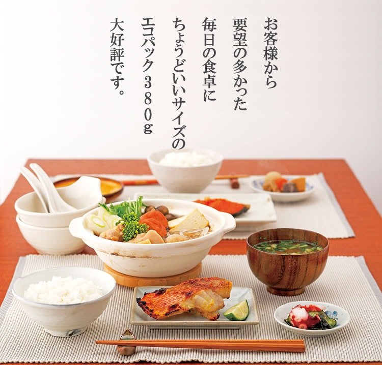 毎日の食卓にちょうどいい!家庭用エコパック380g