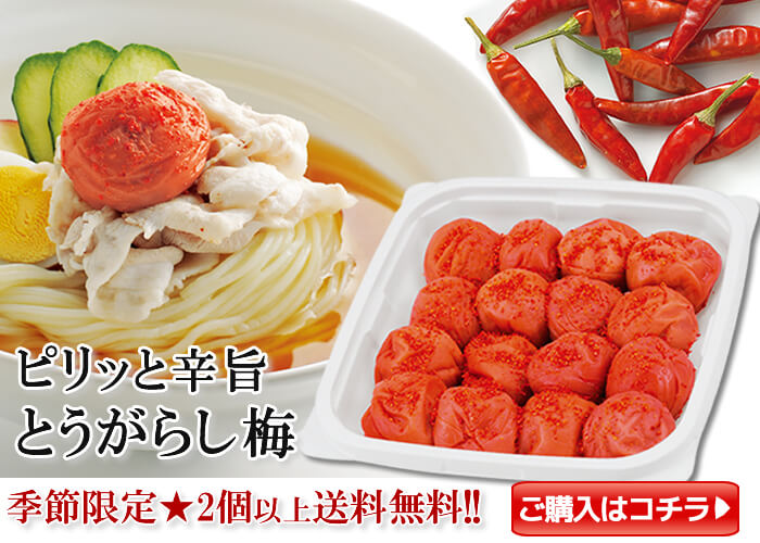 【2個以上送料無料】とうがらし梅380g