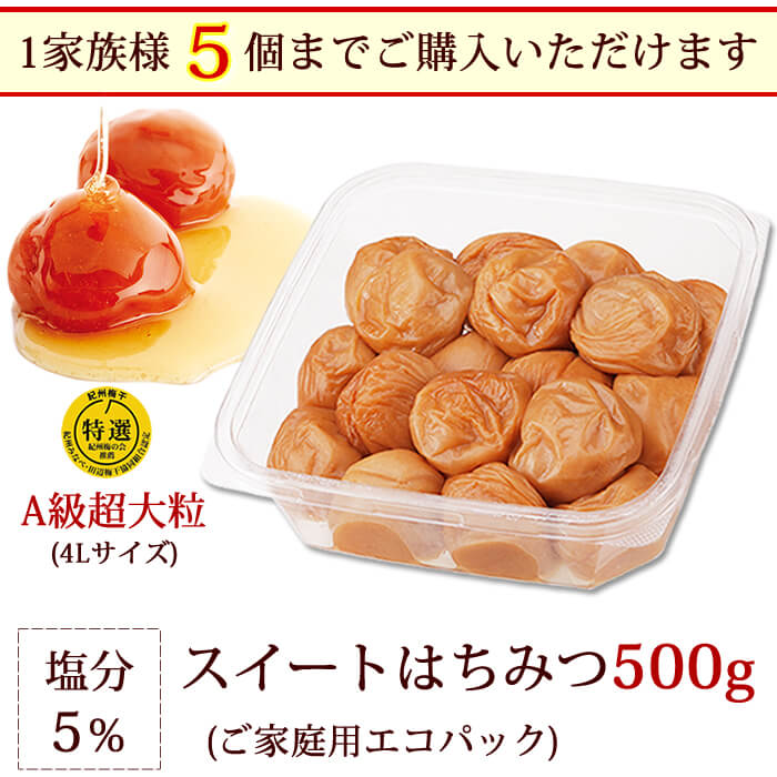 【特別企画】超大粒 スイートはちみつ500g