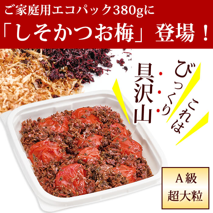 紀州南高梅 具沢山かつお梅 しそかつお梅 ご家庭用エコパック380g 梅干し 紀州 梅干 の通販は梅翁園 ばいおうえん 紀州南高梅 具沢山かつお梅 しそかつお梅 ご家庭用エコパック380g 梅干し 紀州 梅干 の通販は梅翁園 ばいおうえん