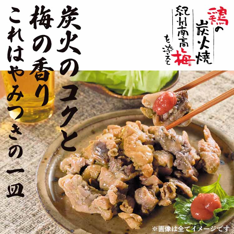 鳥の炭火焼き 紀州南高梅を添えて