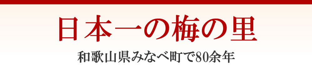 日本一の梅の里　和歌山県南部町で70余年